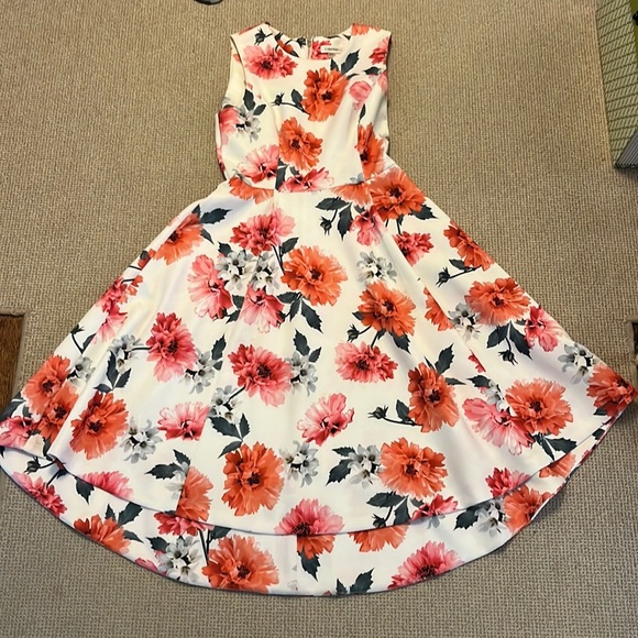 Calvin Klein White Floral Dress Size 10 - Picture 1 of 5